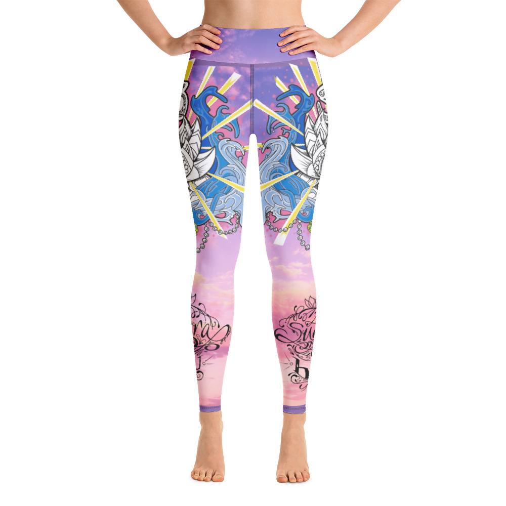Be The Light Pink Clouds Yoga Leggings - Women's Clothing, T-Shirts ...