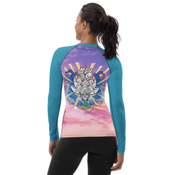 Be The Light Teal Women's Rash Guard - Image 5